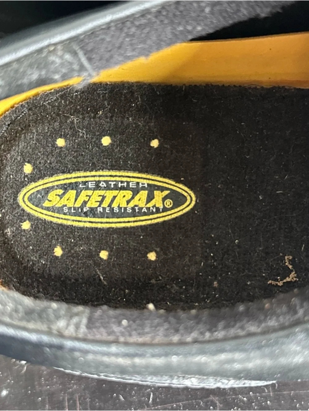 Safetrax Slip Resistant Leather Work Shoes Men’s 9.5 Black‎ Lace-Up Restaurant